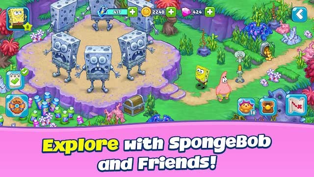 Khám phá thế giới dưới nước cùng SpongeBob và bạn bè của anh ấy trong game SpongeBob Adventures: In A Jam