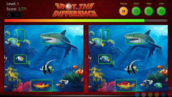 Giao diện game Spot The Difference cho Windows 8