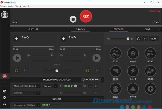 Giao diện khi thu âm track