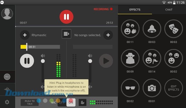 Giao diện ứng dụng Spreaker Studio