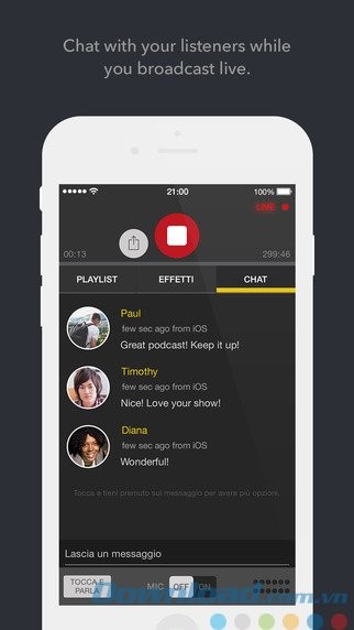 Chat với thính giả