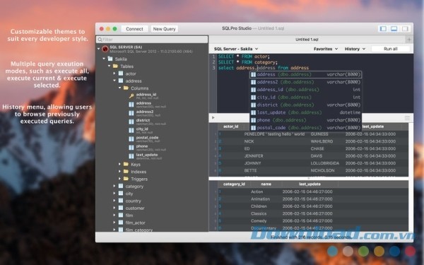 Giao diện trực quan và dễ sử dụng của SQLPro Studio cho Mac