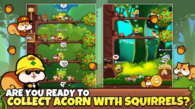 Thu thập quả sồi cùng những con sóc đáng yêu trong game Squirrel Tycoon