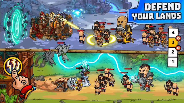 Chiến đấu bảo vệ vùng đất của bạn khỏi kẻ thù trong game Stagelands