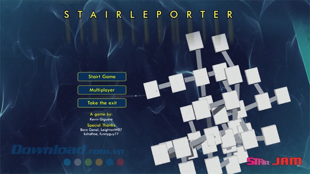 Main menu của game giải đố miễn phí cho máy tính Stairleporter