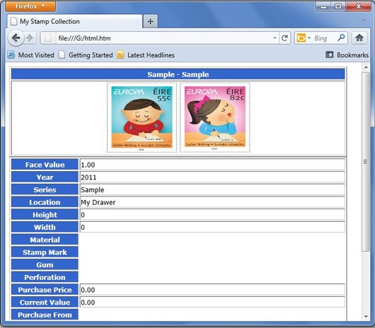 Stamp Collection Manager