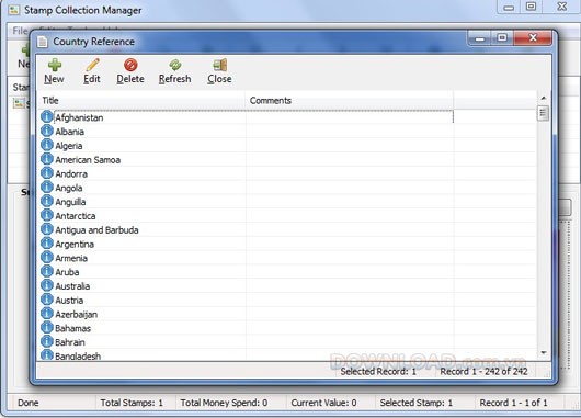 Stamp Collection Manager