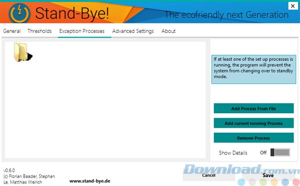 Thiết lập các quá trình ngoại lệ