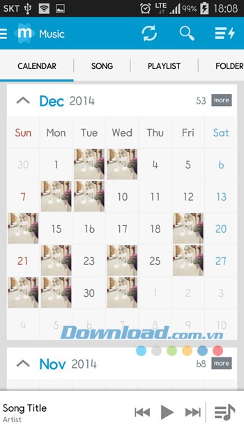 Chế độ nghe nhạc trên ứng dụng Star Music Player