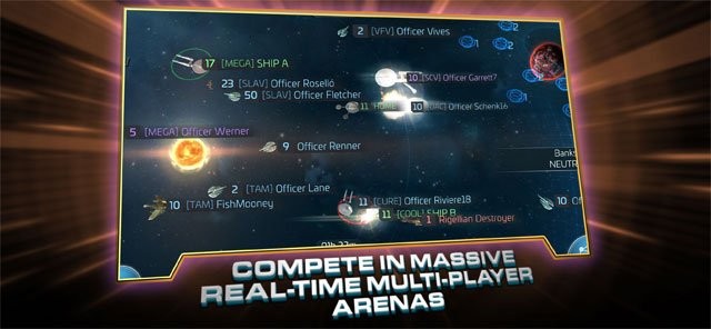 Cạnh tranh với người chơi khác trong đấu trường nhiều người chơi trong thời gian thực