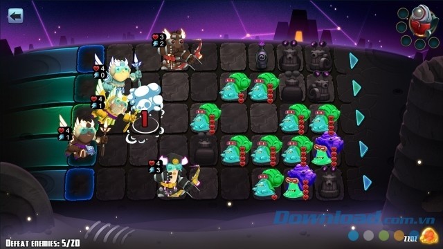 Điều khiển các nhân vật Viking chiến đấu quyết liệt với lũ ốc sên trong game chiến thuật Star Vikings cho máy tính, Mac và Linux