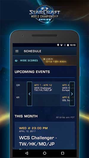 Theo dõi lịch thi đấu của các trận WCS sắp tới