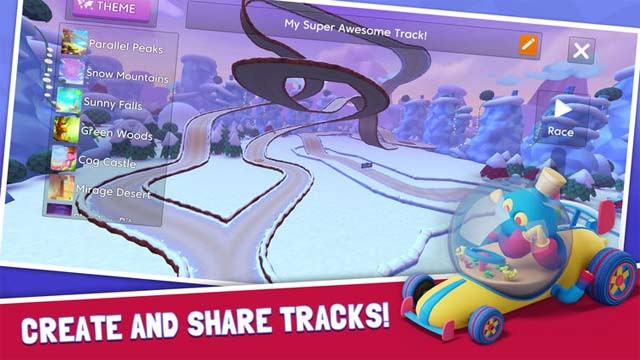 Starlit On Wheels cho phép người chơi tự tạo đường đua và chia sẻ với mọi người
