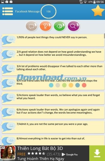 Status Message cho Android sở hữu những status Facebook siêu độc