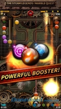 Steam Legend: Marble Quest cho Android có booster mạnh mẽ