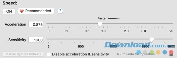 SteerMouse cho Mac chỉnh tốc độ di chuột