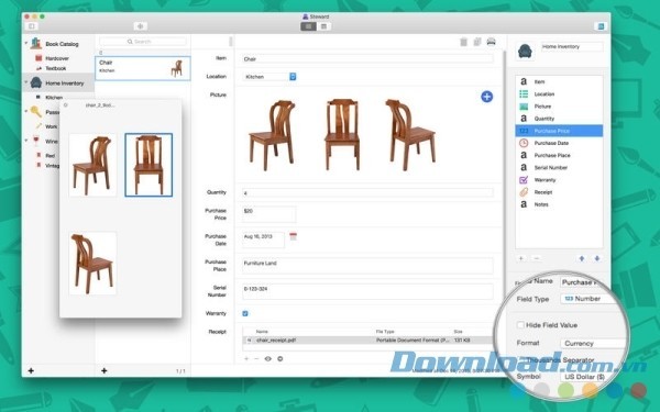 Steward Database cho Mac để người dùng tùy chỉnh các giá trị khi sắp xếp