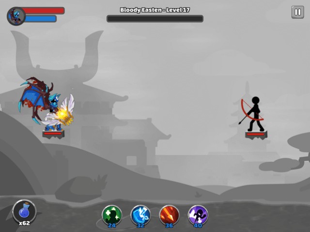 Bắn cung và tiêu diệt kẻ thù trong game Stickfight Archer