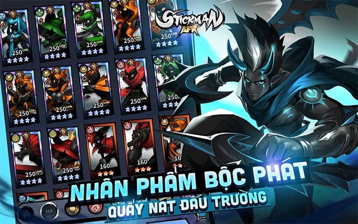Game chiến thuật thẻ tướng chủ đề người que Stickman AFK