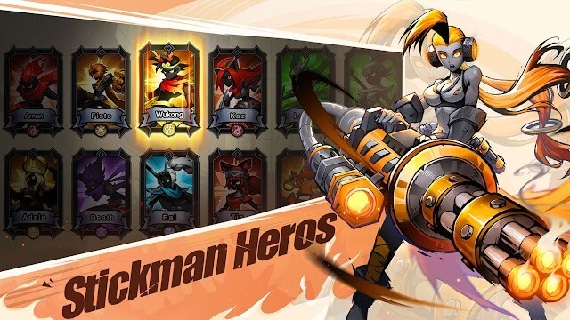 Chiêu mộ các anh hùng stickman mạnh mẽ về đội của bạn