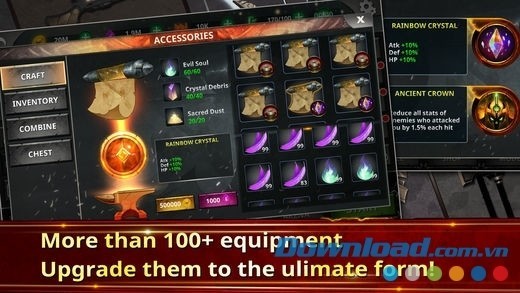 Hệ thống trang bị phong phú