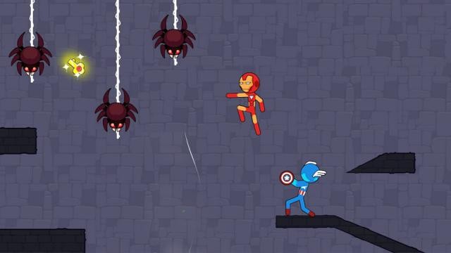 Phiêu lưu cùng chàng trai lửa và cô gái băng trong game Red And Blue Stickman