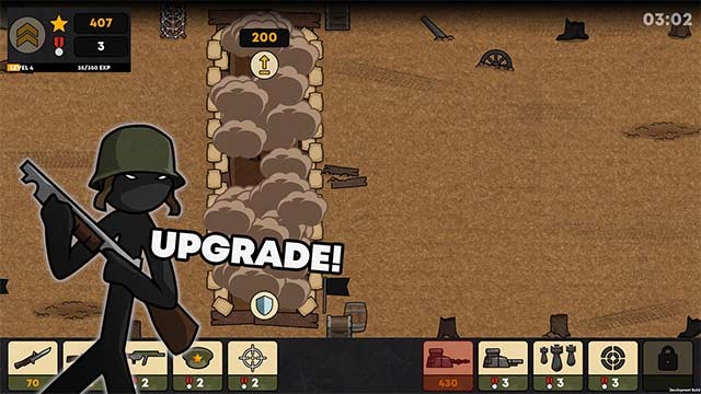 Liên tục nâng cấp vũ khí và chiến binh để tấn công căn cứ đối thủ và hoàn thành chiến dịch