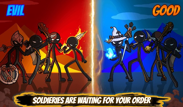 Các người lính stickman đang chờ lệnh của bạn