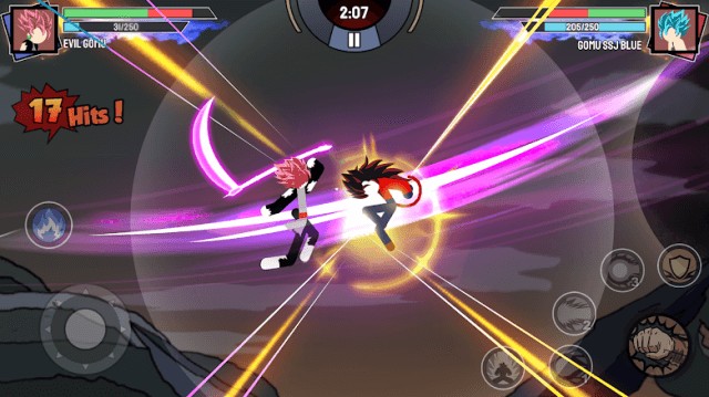 Tham gia vào các trận đại chiến người que phong cách Dragon Ball trong game Stickman Warriors