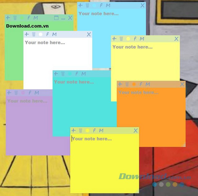 Tạo ghi chú với nhiều màu sắc khác nhau