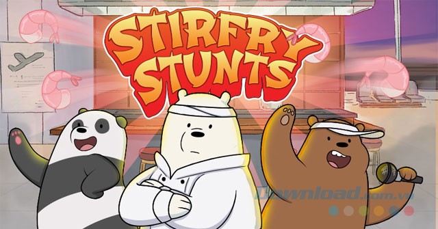 Stirfry Stunts cho Android là game nấu ăn dựa trên bộ phim hoạt hình We are bears