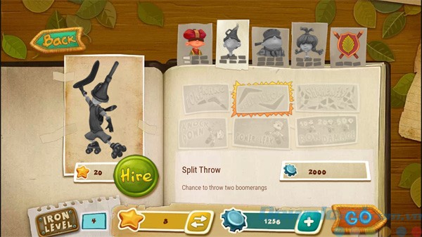 4 nhân vật để lựa chọn