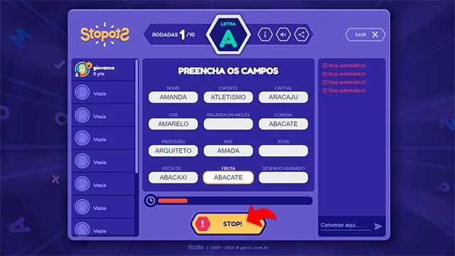 Điền chính xác tất cả các chỗ trống và nhấn nút