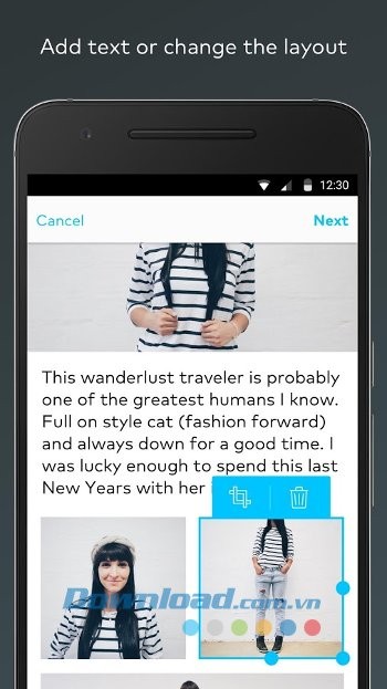 Storehouse cho phép thêm text vào layout