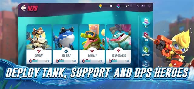 Triển khai các anh hùng đóng vai trò khác nhau trong cuộc chiến