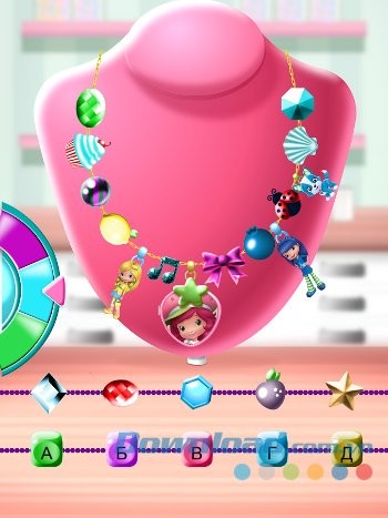 Sắp xếp các viên đá để làm vòng trong game Strawberry Shortcake Lockets