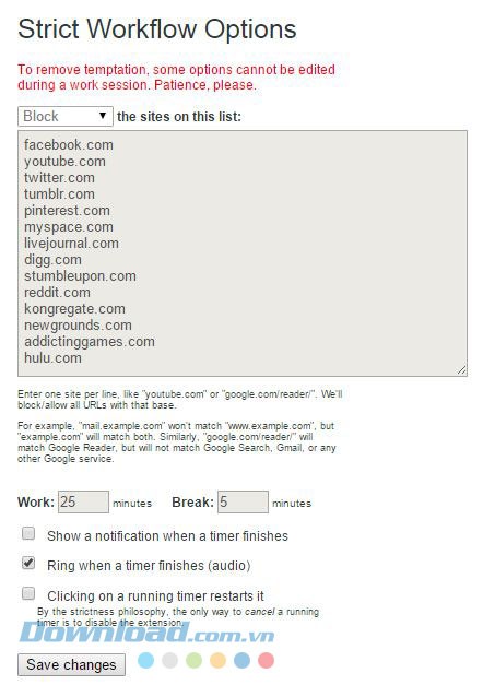 Thay đổi thời gian làm việc và nghỉ ngơi