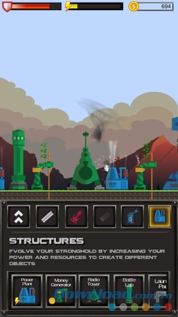 Nhiều loại cấu trúc tháp pháo cho người chơi lựa chọn