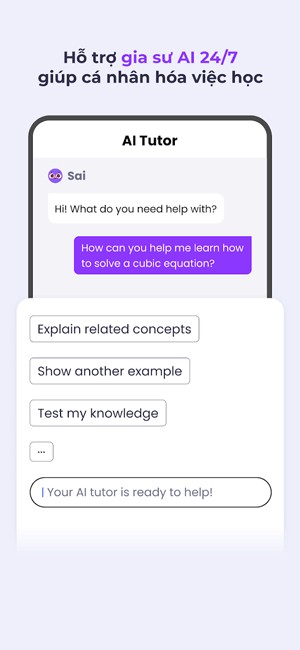 Hỗ trợ gia sư AI 24/7