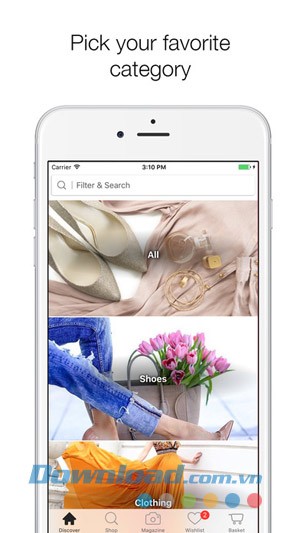 Chọn sản phẩm trên Stylect cho iOS