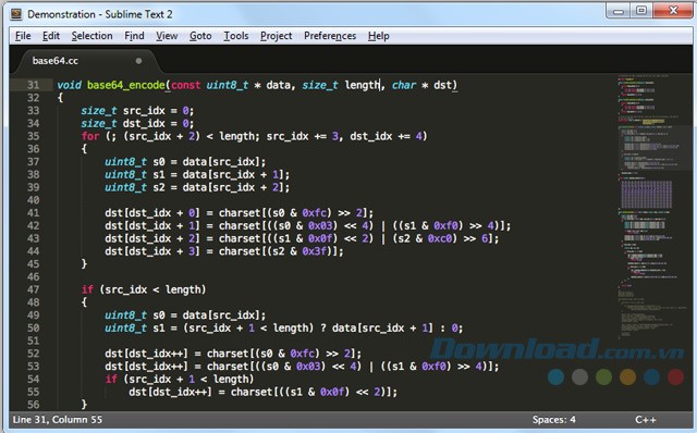 Chỉnh sửa trong Sublime Text