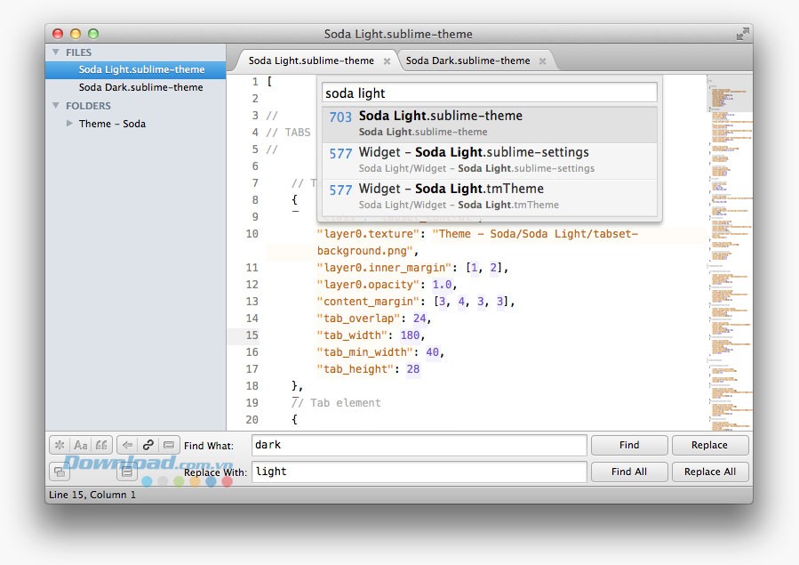 Theme màu sáng của phần mềm