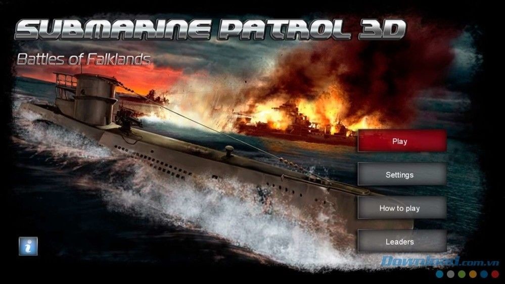 Giao diện Main Menu của game cuộc chiến tàu ngầm Submarine Patrol 3D cho máy tính