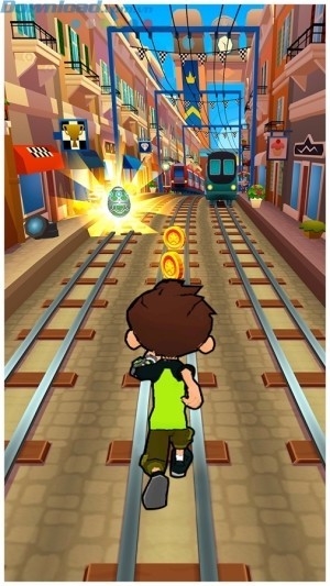 Game Ben 10 chạy bất tận trên đường ray