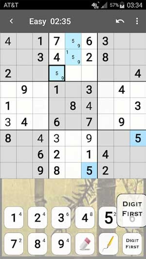 Game Sudoku Android có giao diện trực quan, rõ ràng và bắt mắt