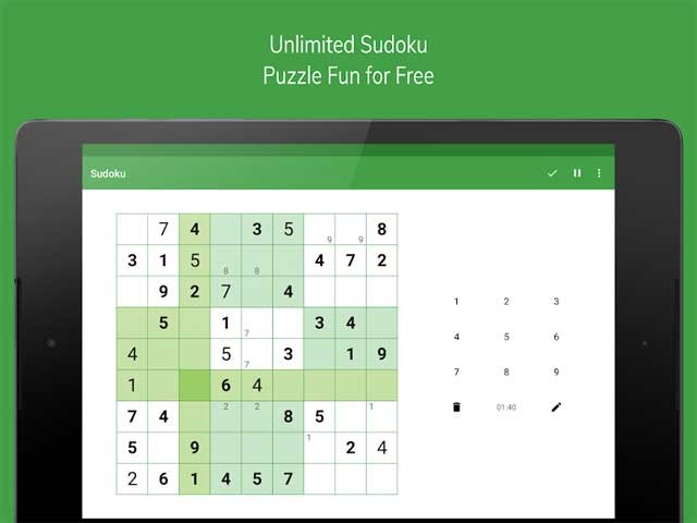 Game trí tuệ Sudoku Android cung cấp một bộ sưu tập câu đố miễn phí và không giới hạn