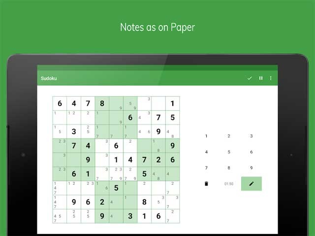 Bạn thậm chí có thể ghi chú trên Sudoku for Android như khi chơi trên giấy