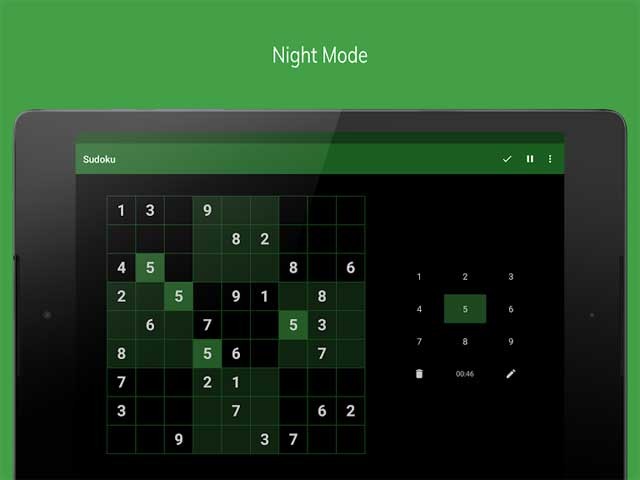 Sudoku cho Android còn cung cấp chế độ tối để bảo vệ đôi mắt của bạn khi chơi lâu