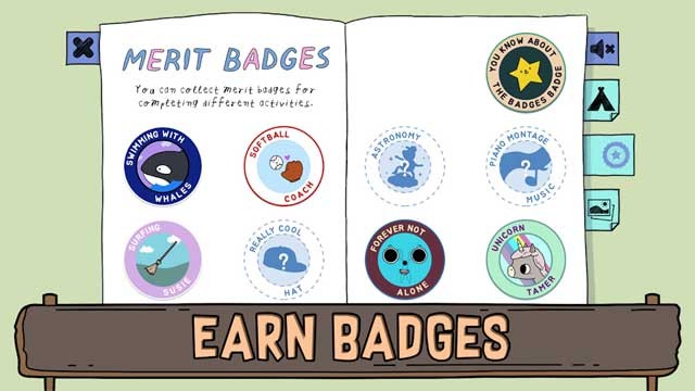 Thu thập các huy hiệu có trong sách hướng dẫn cắm trại