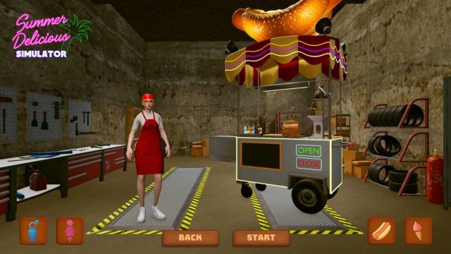 Summer Delicious Simulator là game mô phỏng xe đẩy bán đồ ăn đường phố trong mùa hè sôi động